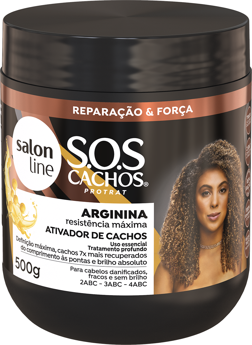 Ativador De Cachos Salon Line 0500g Sos Cachos Arginina Reconstrucao Dpc Distribuidor Atacadista