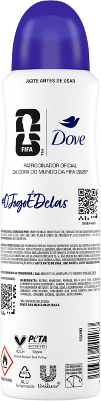 DESODORANTE DOVE AEROSSOL 150ML ORIGINAL | DPC Distribuidor Atacadista